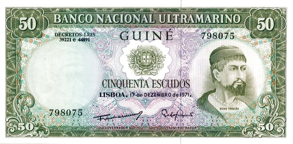 (013) Portuguese Guinea P44b - 50 Escudos (1971-Diff. Sign.))